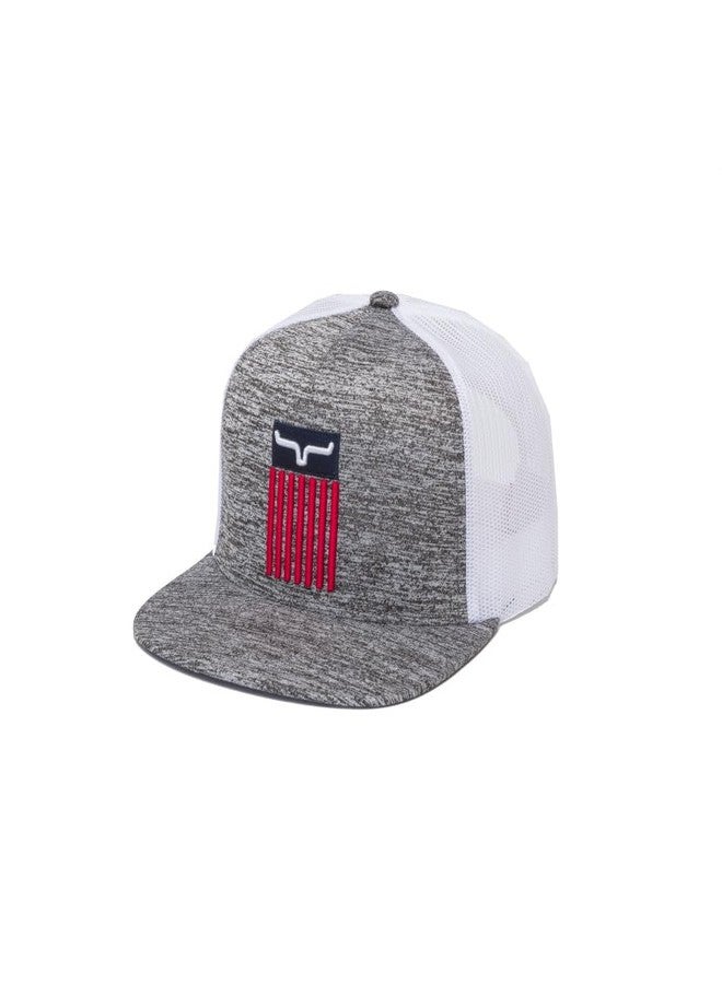 Kimes Ranch Cody Adjustable Snapback Trucker Cap Grey/Navy - Image 1